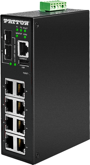 FiberPlex FP2008E - Industrial Switch: Managed Industrial Gigabit Ethernet Switch (Managed Industrial Ethernet switches, managed ethernet switch, hardened managed ethernet switch)